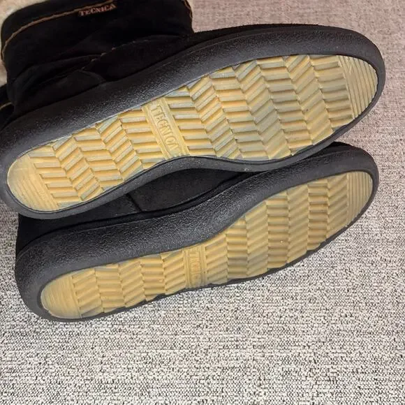 Tecnica Winter Boots Women's Black Suede Furry Top Italian Zippered Side 7 - Picture 8 of 8